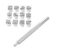Kichvoe Kit D'outils pour Tampons en Cuir en Métal Argenté, 12 Motifs Différents, pour Gravure Précise et Sculpture sur Cuir, pour Projets DIY la Maison