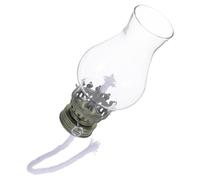Kichvoe Lampe à Pétrole Vintage 1 Pièce Réglable en Métal avec Abat-Jour en Verre Transparent, Brûleur de Remplacement et Mèche pour Éclairage Intérieur, Camping et Décoration Maison