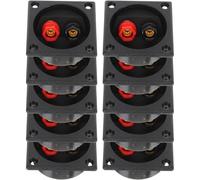 Kichvoe Lot de 10 Boîtiers de Bornes pour Haut-parleurs Voiture 57x57 Mm, Connecteurs de Câble Noirs pour Caisson de Basses, Borne de Liaison Terminale Compatible Installation Audio Auto
