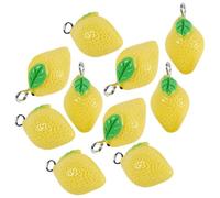 Kichvoe Lot de 10 Breloques Pendentifs en Résine Agrume Jaune, Fruit Délicat pour Projet D'artisanat et Bijoux Diy, Faciles à Utiliser Cordons ou Chaînes