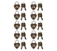 Kichvoe Lot de 10 Cadenas de Sécurité en Fer Forme de Cœur, Mini Serrure Clé Robuste et Facile à Transporter, pour Valises et Carnets Intimes Lors Sorties