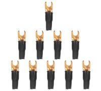 Kichvoe Lot de 10 Cosses à Fourche Noires Gaine pour Autoradio, Bornes à Sertir Électriques à Déconnexion Rapide, Connecteurs Audio Voiture pour Câbles Haut-parleurs, Installation Audio