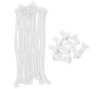 Kichvoe Lot de 10 de Mèches pour Lampes à Huile et Torches Tiki en Coton Blanc Support Céramique Tressé pour Durabilité Applications Polyvalentes en Recherche Scientifique