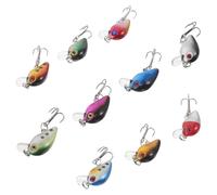 Kichvoe Lot de 10 Leurres De Pêche en Acier Au Carbone, Leurres Portables en Forme De Poisson, Mini Swimbaits À Trois Hameçons pour Bass Et Pêche De Plein Air en Lac