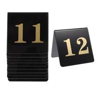 Kichvoe Lot de 10 Numéros de Table en Acrylique Noir Chiffres Dorés, Grand Format 11-20, Double Face Réutilisable pour Banquets, Mariages et Événements, Panneaux Décoratifs Élégants