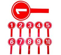 Kichvoe Lot de 10 Planches Portables Numérotées 1-10 9,5x19 Cm, Tableaux de Scores Manuels Légers et Résistants pour Vote, Notation et Suivi des Points en Compétition Sportive