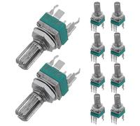 Kichvoe Lot de 10 Potentiomètres Précis B10k à Vertical Support, 3 Broches sans Cran, Potentiomètre Réglable pour Amplificateur Audio Électrique et Composants Électroniques Industriels