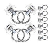 Kichvoe Lot de 10 Raccords de Voie Uniques en Acier Joint Torique et Ressort, Bagues de Guidage en L Argentées, Fixation Sécurisée pour Rails en L, Adaptées à L’arrimage de Cargaison