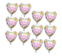 Kichvoe Lot de 12 Ballons Géants en Aluminium Rose et Blanc, Forme Cœur, Décoration Festive pour Fête des Mères, pour Intérieur et Extérieur, Accessoires pour Événement Maison Cuisine