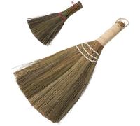 Kichvoe Lot De 2 Balais De Nettoyage À Main En Bambou Et Paille Pour Nettoyage De Chambre Et D’Hôtel, Petit Balai De Nettoyage Pour Sofa Et Lit