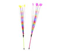 Kichvoe Lot de 2 Bâtons à Plumage Colorés pour Chatons et Chats, Jouets Interactifs en PVC pour Taquiner et Attirer L'attention, Accessoires pour Jouer Votre Chat Couleur Aléatoire