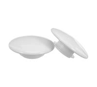 Kichvoe Lot de 2 Bouchons de Lavabo en Céramique Blanche Joint en Caoutchouc, Cache-Trou pour Évier Cuisine et Salle de Bain, Accessoires Compatibles pour Usage Intensif et Remplacement