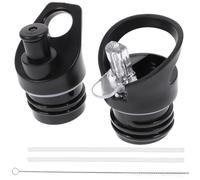 Kichvoe Lot de 2 Bouchons de Rechange pour Bouteille d'eau de Sport, Couvercles Noirs en Plastique Léger, Compatibles Embouts D'aspiration, pour Randonnée, Camping et Usage Quotidien