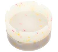 Kichvoe Lot de 2 Cendriers Ronds en Silicone Lumineux Phosphorescents, Couleurs Blanc et Gris, Grand Bac à Suie Décoratif pour Bureau et Salon, Cendriers Anti-débordement et Incassables,