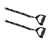Kichvoe Lot de 2 Cordes de Traction Noires pour Musculation, Bandes de Résistance 10 Anneaux, Sangle Multifonction pour Appareils de Fitness, Accessoires Gym pour Entraînement de Force