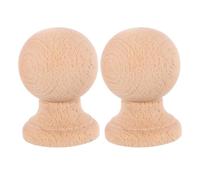 Kichvoe Lot de 2 Embouts Décoratifs en Bois Massif Non Finition Fleurons de Poteaux 6x4 Cm Ornements pour Balustres D’escalier, Décorations de Meubles et Capuchons de Clôture, Style