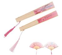 Kichvoe Lot De 2 Éventails Pliables Chinois Style Antique Éventail Pliable Classique Matériau Chimique Léger pour Danse Et Décoration Murale