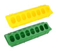 Kichvoe Lot de 2 Gamelles pour Pigeons 30x12,5x8 Cm en Plastique Solide, Mangeoires Anti-gaspillage Fente D’Alimentation, Adaptées à Cages et Pigeonniers, Coffret Couleur Aléatoire