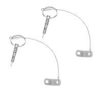 Kichvoe Lot de 2 Goupilles de Sécurité Marine 6,3 X 42 Mm en Acier Inoxydable 316 avec Lanière et Clip, Fixations Rapides pour Bateau, pour Matériel de Gréement et Épingles de Sûreté
