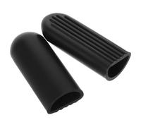 Kichvoe Lot de 2 Housses de Protection en Silicone Antidérapantes pour Béquille de Trottinette Électrique, Modèle Allongé Noir, Accessoires de Stabilisation et Support Pied Sécurisé