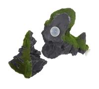 Kichvoe Lot de 2 Îles Flottantes Artificielles en Pierre Légère Noire, Décoration Naturelle pour Aquarium Grotte Rocheuse Intégrée, Ornement Paysage Aquatique pour Crevettes et Poissons,