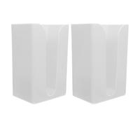 Kichvoe Lot de 2 Porte-mouchoirs Muraux Auto-adhésifs Blancs en Plastique, Distributeurs de Papier Essuie-Tout sans Perçage, Support Mural Multifonction pour Salle de Bain Cuisine,