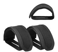 Kichvoe Lot de 2 Sangles de Cale-Pieds pour Pédales de Vélo, Réglables en Polyester Noir, Dimension 15cm X 5cm X 6cm, Accessoires de Cyclisme Compatibles Pédales Plates pour Route, VTT