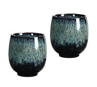 Kichvoe Lot de 2 Tasses à Thé en Céramique Kung Fu 150 Ml Tasses à Main Vertes Service à Thé pour Usage Quotidien et Réunions Délicates Bavure