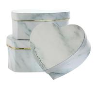 Kichvoe Lot de 3 Boîtes à Bonbons Forme Cœur en Papier Plaqué Cuivre Blanc, Préservant les Fleurs, pour Présents de Mariage ou Bouquets Miniatures