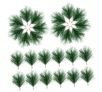 Kichvoe Lot de 30 Aiguilles de Pin Plus Vraies Que Nature en Plastique Vert, Branches de Pin Réalistes et Modulables pour Décoration de Noël et Bricolage