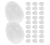 Kichvoe Lot de 30 Œufs en Plastique Blanc Réalistes pour Calopsittes et Poules, Décoratifs et Anti-dérangement de Nid, Taille 2x1,45cm, pour Cages et Paniers