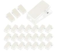Kichvoe Lot de 35 Clips pour Badge Nominatif Auto-adhésifs en Plastique et Fer, Design Portable et Transparent, pour Cartes D'identité et Badges de Travail