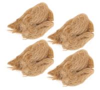 Kichvoe Lot de 4 Allume-feu en Jute Naturel Petit Format, et Camping Résistant au Vent, Allume-Flammes D’Urgence Pratique pour Activités Outdoor et Bivouac