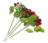 Kichvoe Lot de 4 Fausses Baies de Cire Noir Rouge, Décorations de Table de Fête Réalistes, Imitation Myrtille Artificielle, Accessoires D'affichage pour Décoration Intérieure