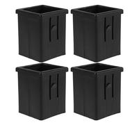 Kichvoe Lot de 4 Manchons D'isolation Tubulaires Carrés en Plastique Noir pour Équipement Fitness Adaptateur Creux F40 vers F30h Absorption des Chocs et Espacement Sécurisé