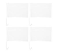 Kichvoe Lot de 4 Petits Drapeaux Blancs 30x45 Cm en Tissu 110g pour Voiture, Drapeaux DIY à Agiter la Main, Compatibles Vitre de Véhicule, Décoration Polyvalente pour Sports