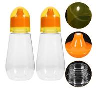 Kichvoe Lot de 4 Pots à Miel Transparents 250g en Pet, Bouteilles Souples Bouchons Anti-fuite, Flacons Réutilisables pour Conservation et Distribution de Miel Cuisine