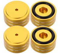 Kichvoe Lot de 4 Sets de Coussinets Antidérapants pour Pieds D'enceinte en Alliage D'aluminium avec Anneaux en Caoutchouc pour Absorption des Chocs et Stabilité Renforcée