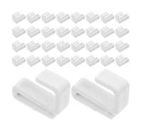 Kichvoe Lot de 40 Crochets en S en Plastique Blanc 2 Mm Crochets Plats Robustes pour Rangement Polyvalent, sans Perçage, Gain de Place pour Salle de Bain, la Cuisine, Placard et Garage