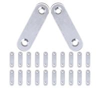 Kichvoe Lot de 40 Pièces D'équerres en Acier Inoxydable Argenté, Support Métallique Plat à Haute Capacité de Charge, Design Droit et Précis pour Assemblage D'étagères et Construction