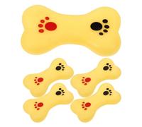 Kichvoe Lot de 5 Jouets Sonores D'os pour Chien et Bébé, en Plastique Souple, de Bain Anti-Stress Coloré, Sécurité Garçon et Filles et Animal, Éveil et Stimulation Tactile