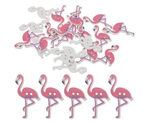 Kichvoe Lot de 50 Boutons Décoratifs en Bois Forme Flamant Rose pour Couture et Tricot, Style Nordique Chic, Couleur Rose, pour Garçon et Filles et Projets DIY Créatifs