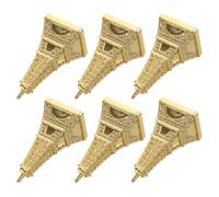 Kichvoe Lot de 6 Boîtes à Bonbons Dorées Forme Tour Eiffel en Plastique, Petites Boîtes à Dragées Européennes pour Fêtes, Mariage et Anniversaires, Étuis de Rangement Décoratifs