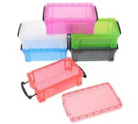 Kichvoe Lot de 6 Boîtes de Rangement en Plastique Empilables, Coffret à Bijoux Pratique et Coloré pour Petits Objets, Jouets, Aiguilles et Fils