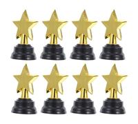 Kichvoe Lot de 8 Mini Trophées en Plastique Étoile Dorée, Récompense Scolaire pour Garçon et Filles, Trophée du Lauréat Léger et Résistant, pour Fêtes, Concours et Événements Éducatifs