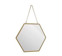 Kichvoe Miroir Mural Hexagonal Grosse Taille en Métal pour Salle de Bain et Maquillage Miroir Décoratif Suspendu pour Chambre pour Coiffeuse et Dressing