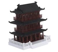 Kichvoe Modèle de Pavillon Chinois Miniature à Trois Étages, Décor Vintage | Plastique, Pièce Décorative à Détails Fins, pour Maison et Bureau, Style Classique, Placement Polyvalent