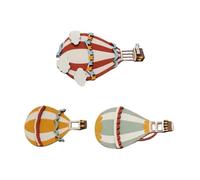 Kichvoe Montgolfière Décorations Murales en Bois 3PCS, Art Mural en Forme de Ballon à Air Chaud pour Chambre Bébé et Salon, Bords Lisses