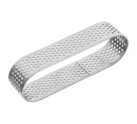 Kichvoe Moule à Tartelettes Ovale en Acier Inoxydable Argenté Trous de Ventilation, Facile à Nettoyer, pour Desserts, Tartes et Quiches Maison