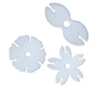Kichvoe Moule en Silicone 3 Pcs pour Support Bouteille de Vin et Dessous de Verre Irrégulier Forme Sakura, Lavable et Résistant la Déformation pour DIY Décoratif